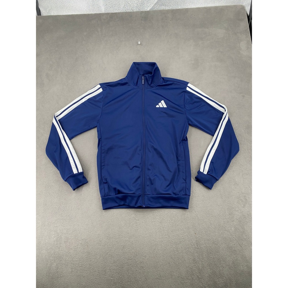 Adidas Mens XS Royal Blue 3-Stripe Full Zip Track Jacket Sportswear 8468